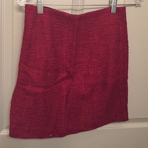 Maroon tweed skirt