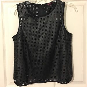 Black sleeveless perforated top.