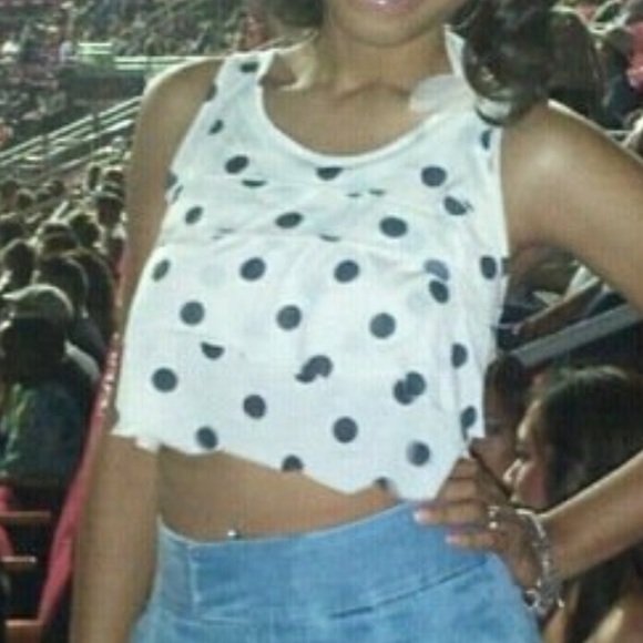 Topshop Polka Dot Crop Top