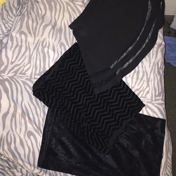 BUNDLE OF BLACK SKIRTS 2 fitted + 1 flare/sequin!