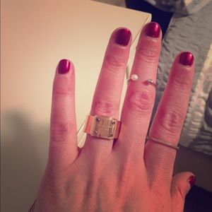 Michael Kors Rose Gold Logo Plate Ring