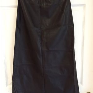 Eddie Bauer Leather Skirt Brown (Size 4)