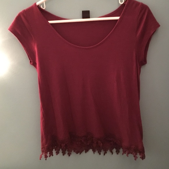 Tilly's Tops - Maroon lace shirt