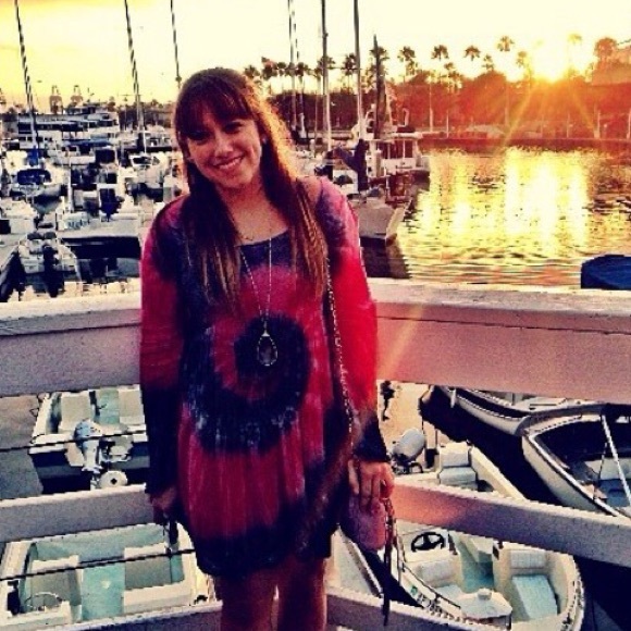 Tie dye olivaceous dress