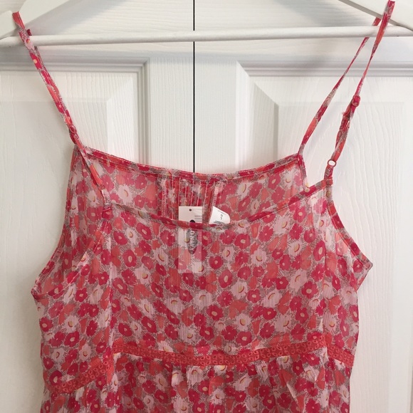 Sheer Empire Waist Floral Tank NWT - Picture 4 of 5