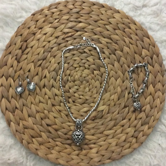 Brighton heart necklace, bracelet and earrings