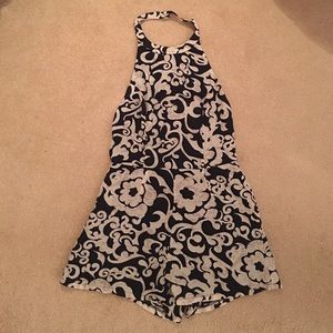 Navy and white romper