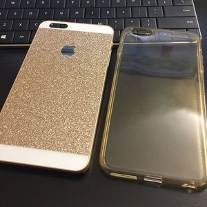 Iphone 6 plus gold case & gold clear case