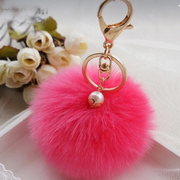 Nasty Gal Accessories - Faux Fur Pom Pom Keychain And Handbag Accessory