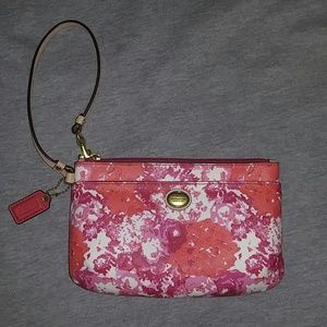 Coach floral wristlet