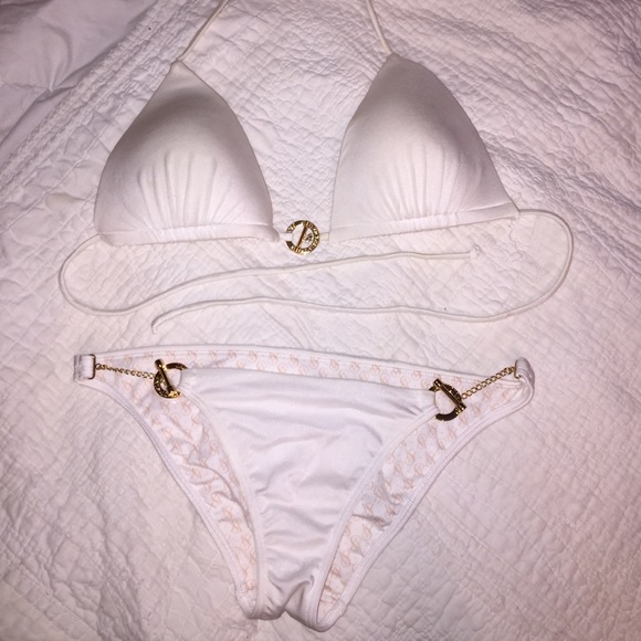 Victoria's Secret white chain link bathingsuit