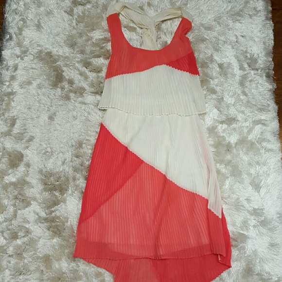 Aryn K color block pleated dress