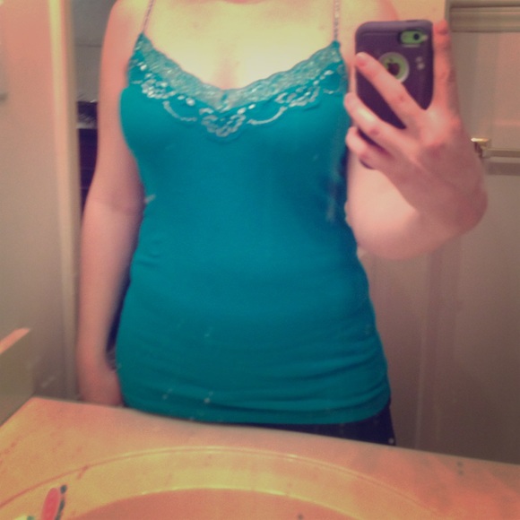 Teal lace Cami