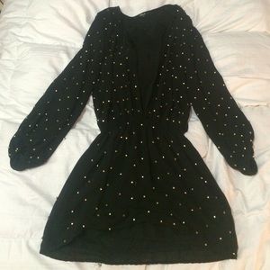 Black studded dress.