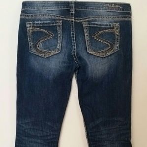 Silver long boot cut jeans