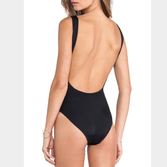 Black One Piece Swim Suit - Low Rise Back