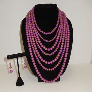 Chunky Mixed Purple Multi Ball Beads Layered