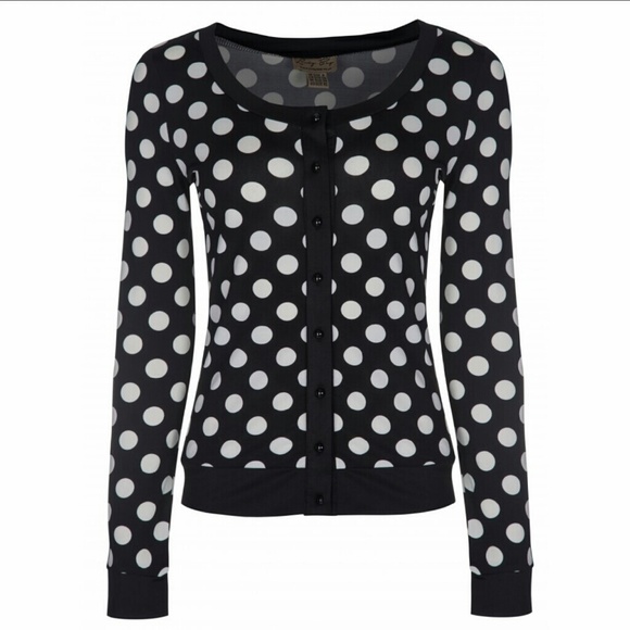 Lindy Bop Tops - Pinup polka dot cardigan Rockabilly top