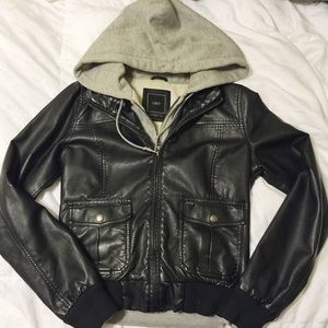 Double Layer Leather Obey Jacket