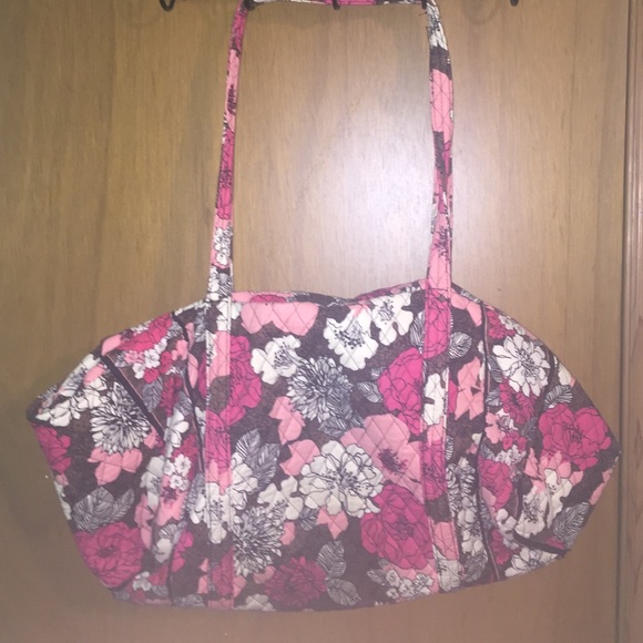 Vera Bradley mocha rouge large duffel bag