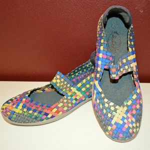 Colorful and Trendy Basket Weave Flats