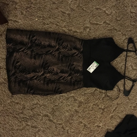 Papaya black and gold dress