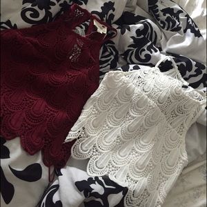 Reserved! Lace tank crop tops!