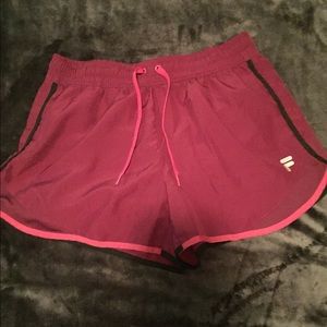 Plum workout shorts