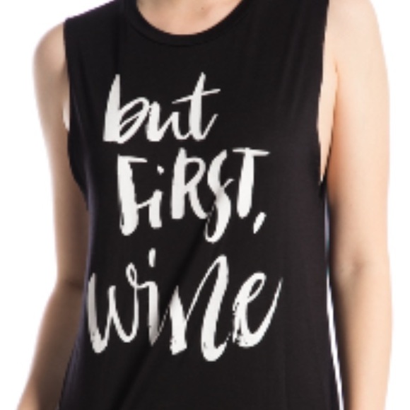 •LAST•'BUT FIRST, WINE' PRINTED TANK🍷 - Picture 2 of 4