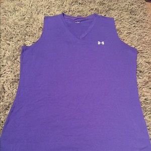 Purple Under Armour dri fit sleeveless shirt