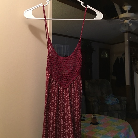 Chris cross red and white dress