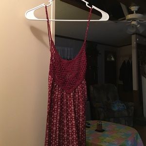 Chris cross red and white dress