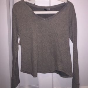 Grey v-neck Henley