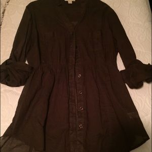 Brown button down tunic