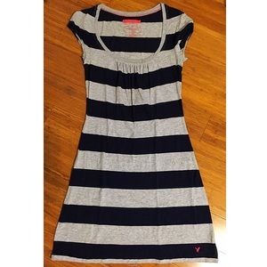 Navy Blue/Gray Striped American Eagle Dress - S