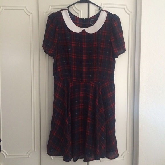 plaid Peter Pan collar dress