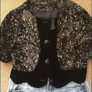 Vintage Velvet button blouse (cropped)
