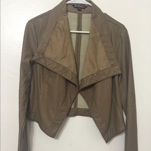 Faux leather blazer