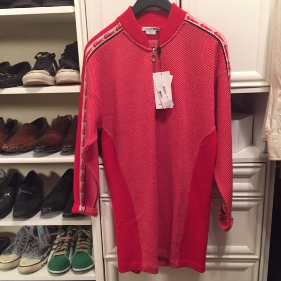 Size L authentic Lacoste Red Sweater Dress - Picture 2 of 4
