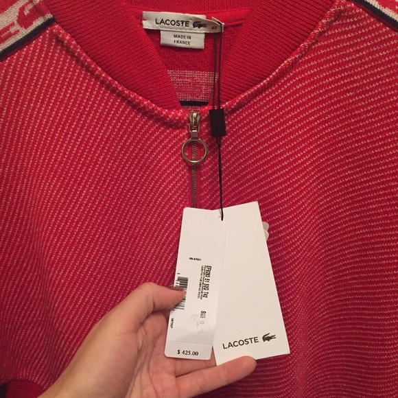 Size L authentic Lacoste Red Sweater Dress - Picture 3 of 4