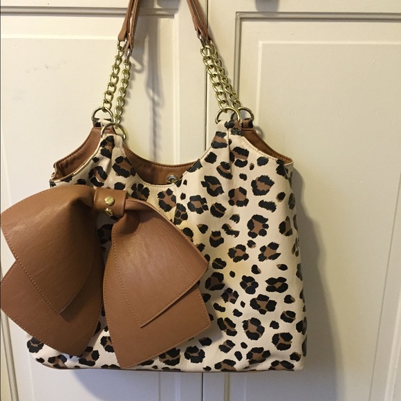 Betsey Johnson Leopard purse with bow