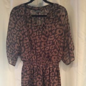Express mauve and gray leopard dress