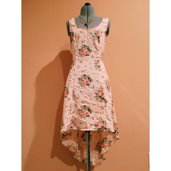 floral high-lo dress with tie back, size 2-4 - Picture 2 of 2