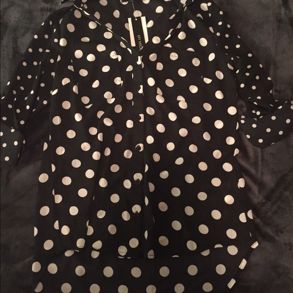 Black polka dot blouse