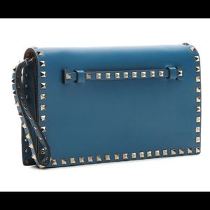 Brand New Blue Valentino Rockstud Clutch