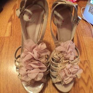 Cream high heels
