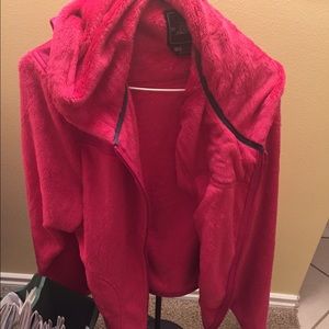 Hot Pink Fuzzy North Face Hooded Coat