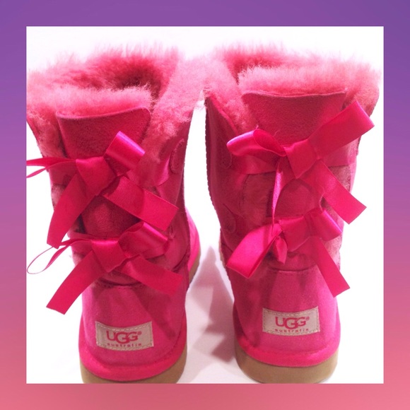 UGG Hot Pink Bailey Boots-Sz 6 - Picture 2 of 4