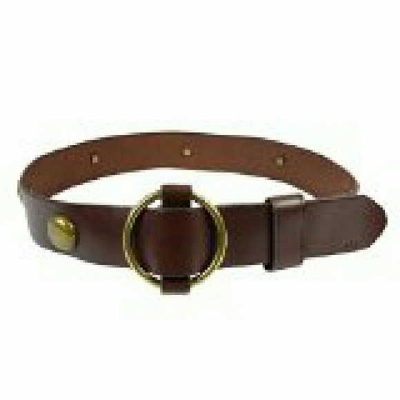 @SOLD@Lauren Ralph Studded 'O' Ring Leather Belt - Picture 2 of 3