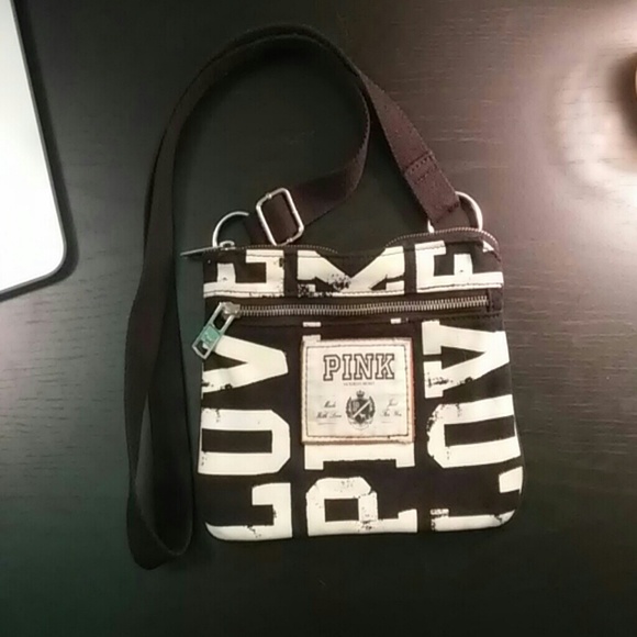 Pink Black & White Mini 2-Pocket Crossbody Bag